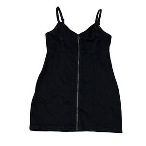Garage Denim Dress‎ Women's Large Black Zip Up Jumper Mini